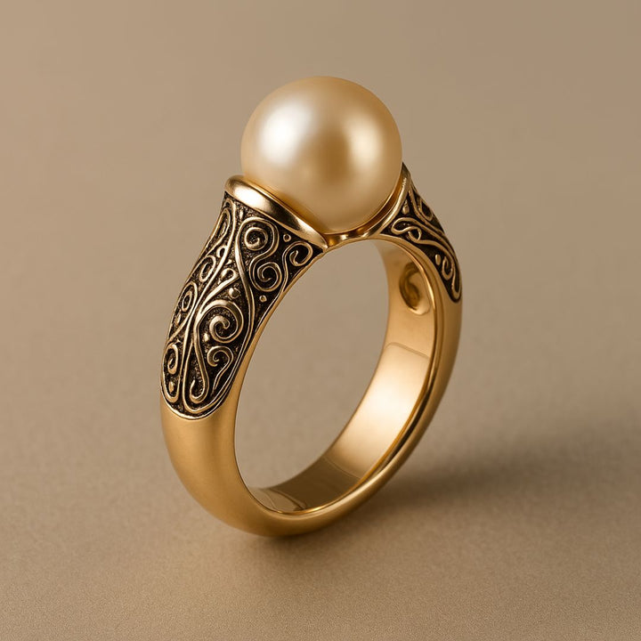 Vintage ring in gold with pearl